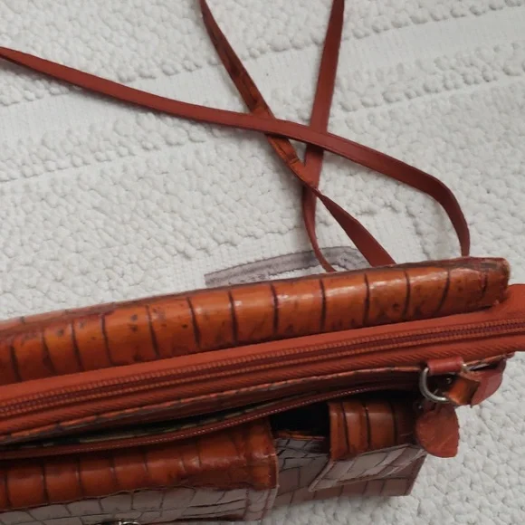 BRIGHTON ORANGE CROCODILE PATTERN CROSSBODY BAG - Picture 6 of 16